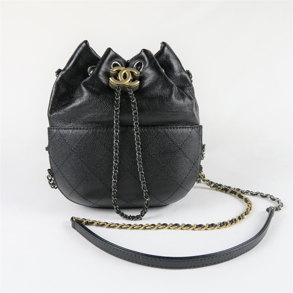 CHANEL Calfskin Quilted Small Gabrielle Bucket Bag